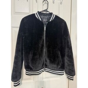 Best Mountain Bomber‎ Jacket Faux Fur Black Size M